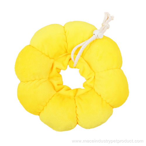 Polyester pet yellow sunflower pet collar
